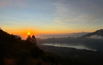 Stunning sunrise from the summit of Mount Batur