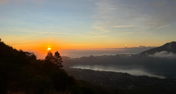 Stunning sunrise from the summit of Mount Batur